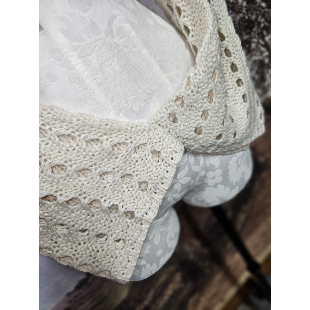 Kawaii Summer Crochet Solid Color Hollow Knit Cropped Sweater, School Sz 4 Small - Picture 5 of 13